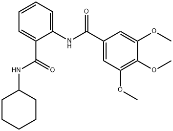 N-[2-(cyclohexylcarbamoyl)phenyl]-3,4,5-trimethoxybenzamide Struktur