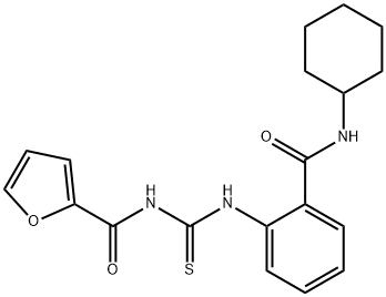 N-[({2-[(cyclohexylamino)carbonyl]phenyl}amino)carbonothioyl]-2-furamide Struktur