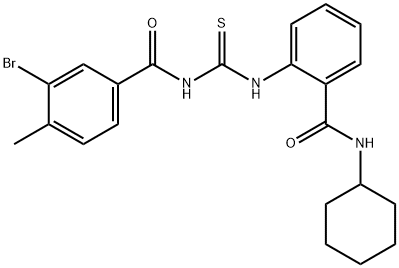 3-bromo-N-[({2-[(cyclohexylamino)carbonyl]phenyl}amino)carbonothioyl]-4-methylbenzamide Struktur