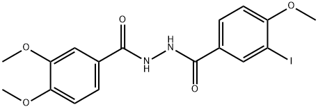 N'-(3,4-dimethoxybenzoyl)-3-iodo-4-methoxybenzohydrazide Struktur