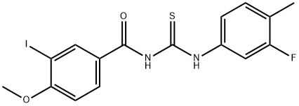 N-{[(3-fluoro-4-methylphenyl)amino]carbonothioyl}-3-iodo-4-methoxybenzamide Struktur