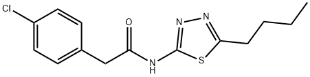 N-(5-butyl-1,3,4-thiadiazol-2-yl)-2-(4-chlorophenyl)acetamide Struktur