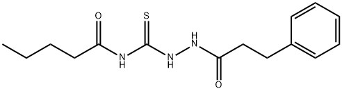 N-[(3-phenylpropanoylamino)carbamothioyl]pentanamide Struktur