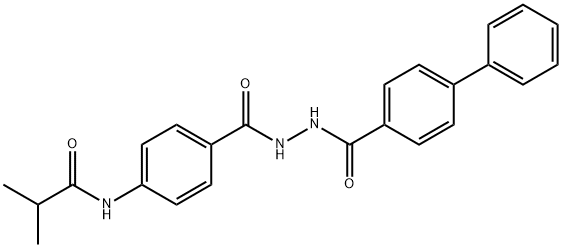 2-methyl-N-[4-[[(4-phenylbenzoyl)amino]carbamoyl]phenyl]propanamide Struktur