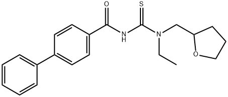 N-{[ethyl(tetrahydro-2-furanylmethyl)amino]carbonothioyl}-4-biphenylcarboxamide Struktur