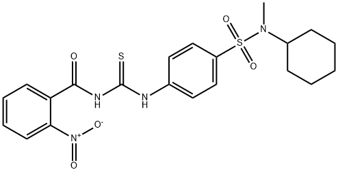 N-{[(4-{[cyclohexyl(methyl)amino]sulfonyl}phenyl)amino]carbonothioyl}-2-nitrobenzamide Struktur