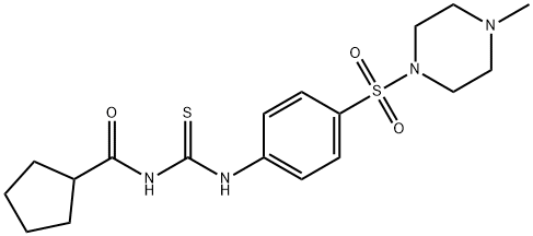 N-[({4-[(4-methyl-1-piperazinyl)sulfonyl]phenyl}amino)carbonothioyl]cyclopentanecarboxamide Struktur