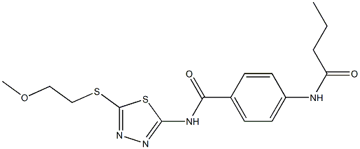 4-(butanoylamino)-N-{5-[(2-methoxyethyl)sulfanyl]-1,3,4-thiadiazol-2-yl}benzamide Struktur