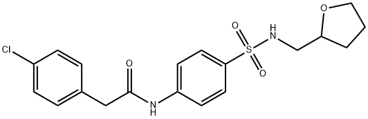 2-(4-chlorophenyl)-N-{4-[(tetrahydrofuran-2-ylmethyl)sulfamoyl]phenyl}acetamide Struktur