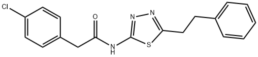 2-(4-chlorophenyl)-N-[5-(2-phenylethyl)-1,3,4-thiadiazol-2-yl]acetamide Struktur