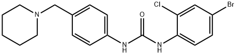 1-(4-bromo-2-chlorophenyl)-3-[4-(piperidin-1-ylmethyl)phenyl]urea Struktur