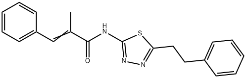 (E)-2-methyl-3-phenyl-N-[5-(2-phenylethyl)-1,3,4-thiadiazol-2-yl]prop-2-enamide Struktur