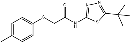 N-(5-tert-butyl-1,3,4-thiadiazol-2-yl)-2-[(4-methylphenyl)sulfanyl]acetamide Struktur