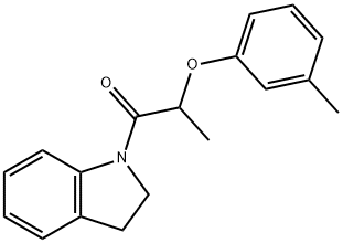 1-[2-(3-methylphenoxy)propanoyl]indoline Struktur