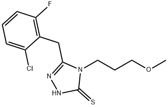 3-[(2-chloro-6-fluorophenyl)methyl]-4-(3-methoxypropyl)-1H-1,2,4-triazole-5-thione Struktur