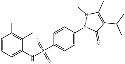 4-[2,3-dimethyl-5-oxo-4-(propan-2-yl)-2,5-dihydro-1H-pyrazol-1-yl]-N-(3-fluoro-2-methylphenyl)benzenesulfonamide Struktur