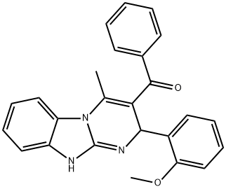 [2-(2-methoxyphenyl)-4-methyl-1,2-dihydropyrimido[1,2-a]benzimidazol-3-yl](phenyl)methanone Struktur