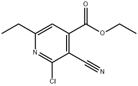 ethyl 2-chloro-3-cyano-6-ethylpyridine-4-carboxylate Struktur