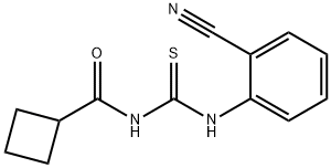 N-{[(2-cyanophenyl)amino]carbonothioyl}cyclobutanecarboxamide Struktur