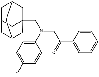 2-[(4-fluorophenyl)(tricyclo[3.3.1.1~3,7~]dec-1-ylmethyl)amino]-1-phenylethanone Struktur