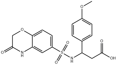 3-(4-methoxyphenyl)-3-{[(3-oxo-3,4-dihydro-2H-1,4-benzoxazin-6-yl)sulfonyl]amino}propanoic acid Struktur