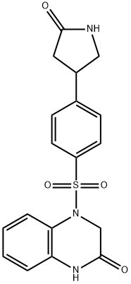 4-{[4-(5-oxopyrrolidin-3-yl)phenyl]sulfonyl}-3,4-dihydroquinoxalin-2(1H)-one Struktur