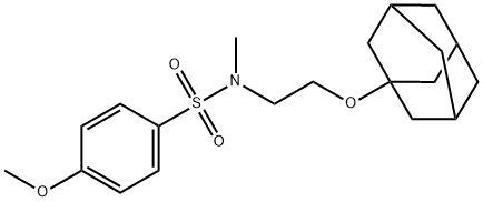 4-methoxy-N-methyl-N-[2-(tricyclo[3.3.1.1~3,7~]dec-1-yloxy)ethyl]benzenesulfonamide Struktur