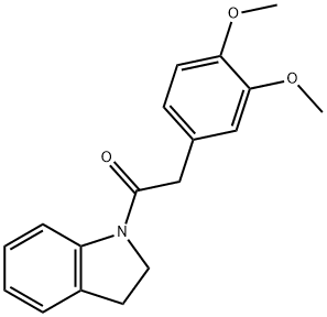 1-(2,3-dihydroindol-1-yl)-2-(3,4-dimethoxyphenyl)ethanone Struktur