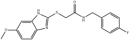 N-[(4-fluorophenyl)methyl]-2-[(6-methoxy-1H-benzimidazol-2-yl)sulfanyl]acetamide Struktur