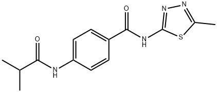 4-[(2-methylpropanoyl)amino]-N-(5-methyl-1,3,4-thiadiazol-2-yl)benzamide Struktur