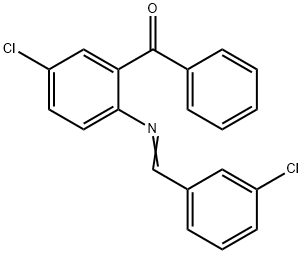 {5-chloro-2-[(3-chlorobenzylidene)amino]phenyl}(phenyl)methanone Struktur