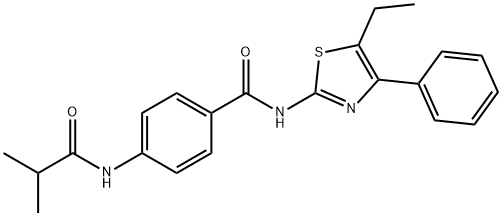 N-(5-ethyl-4-phenyl-1,3-thiazol-2-yl)-4-[(2-methylpropanoyl)amino]benzamide Struktur