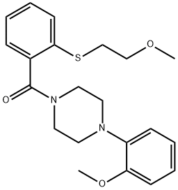 {2-[(2-methoxyethyl)sulfanyl]phenyl}[4-(2-methoxyphenyl)piperazin-1-yl]methanone Struktur