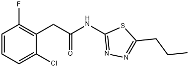 2-(2-chloro-6-fluorophenyl)-N-(5-propyl-1,3,4-thiadiazol-2-yl)acetamide Struktur