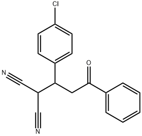 [1-(4-chlorophenyl)-3-oxo-3-phenylpropyl]malononitrile Struktur