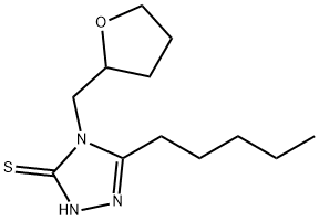 4-(oxolan-2-ylmethyl)-3-pentyl-1H-1,2,4-triazole-5-thione Struktur