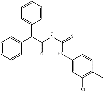 N-{[(3-chloro-4-methylphenyl)amino]carbonothioyl}-2,2-diphenylacetamide Struktur