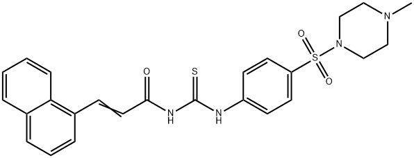 N-[({4-[(4-methyl-1-piperazinyl)sulfonyl]phenyl}amino)carbonothioyl]-3-(1-naphthyl)acrylamide Struktur