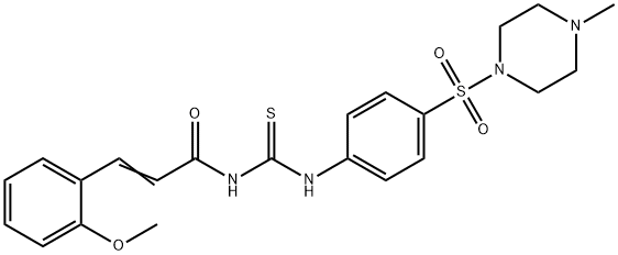 3-(2-methoxyphenyl)-N-[({4-[(4-methyl-1-piperazinyl)sulfonyl]phenyl}amino)carbonothioyl]acrylamide Struktur