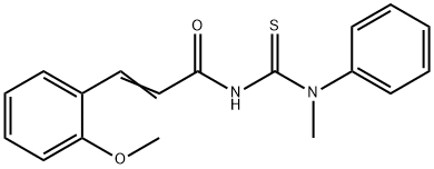 3-(2-methoxyphenyl)-N-{[methyl(phenyl)amino]carbonothioyl}acrylamide Struktur