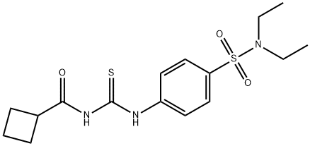 N-[({4-[(diethylamino)sulfonyl]phenyl}amino)carbonothioyl]cyclobutanecarboxamide Struktur