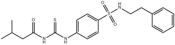 3-methyl-N-{[(4-{[(2-phenylethyl)amino]sulfonyl}phenyl)amino]carbonothioyl}butanamide Struktur