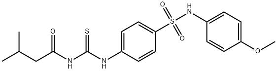 N-{[(4-{[(4-methoxyphenyl)amino]sulfonyl}phenyl)amino]carbonothioyl}-3-methylbutanamide Struktur