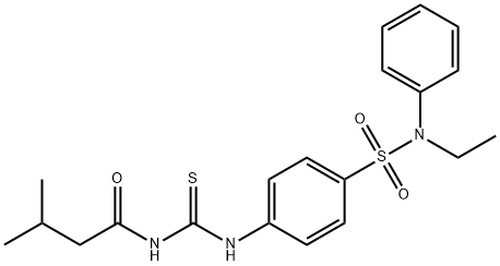 N-{[(4-{[ethyl(phenyl)amino]sulfonyl}phenyl)amino]carbonothioyl}-3-methylbutanamide Struktur