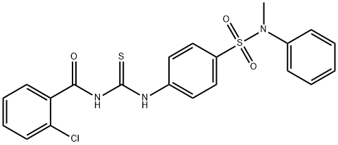 2-chloro-N-{[(4-{[methyl(phenyl)amino]sulfonyl}phenyl)amino]carbonothioyl}benzamide Struktur