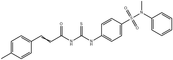 3-(4-methylphenyl)-N-{[(4-{[methyl(phenyl)amino]sulfonyl}phenyl)amino]carbonothioyl}acrylamide Struktur