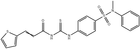 N-{[(4-{[methyl(phenyl)amino]sulfonyl}phenyl)amino]carbonothioyl}-3-(2-thienyl)acrylamide Struktur