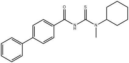 N-{[cyclohexyl(methyl)amino]carbonothioyl}-4-biphenylcarboxamide Struktur