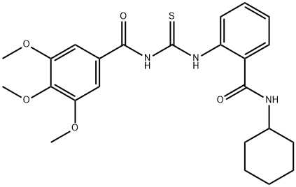 N-[({2-[(cyclohexylamino)carbonyl]phenyl}amino)carbonothioyl]-3,4,5-trimethoxybenzamide Struktur