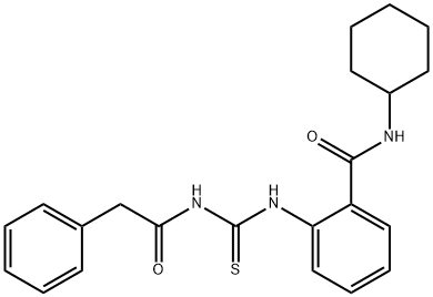 N-cyclohexyl-2-({[(phenylacetyl)amino]carbonothioyl}amino)benzamide Struktur